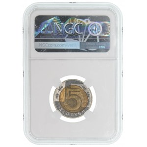 5 złotych 2016 niecentryczny rdzeń, DESTRUKT - NGC MS64 MINT ERROR