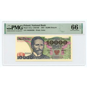 10.000 złotych 1987 - seria N - PMG 66 EPQ
