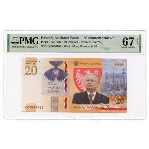 20 Gold 2021 - Lech Kaczyński - PMG 67 EPQ