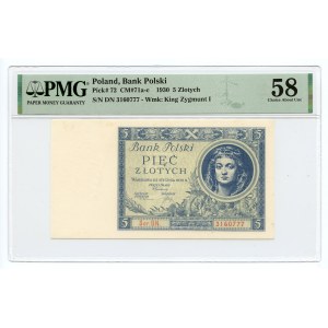 5 Gold 1930 - Serie DN. - PMG 58