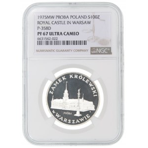 100 złotych 1975 Zamek Królewski - PRÓBA - NGC PF 67 ULTRA CAMEO