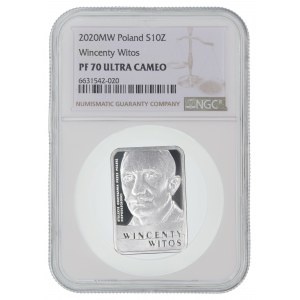 10 złotych 2020 - Wincenty Witos - NGC PF 70 ULTRA CAMEO