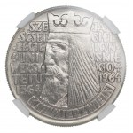 10 złotych 1964 Kazimierz Wielki - PRÓBA NIKIEL - NGC MS 63