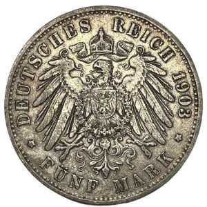 GERMANY - 5 marks 1903 (J) Hamburg