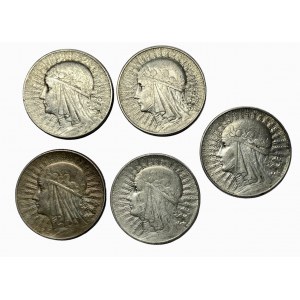 5 pieces 5 gold 1933-1934 Polonia