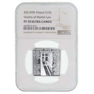 10 PLN 2021, Na památku obětí válečného stavu - NGC PF 70 ULTRA CAMEO