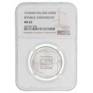 200 Zloty 1974 XXX Jahre PRL - NGC MS62