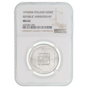200 zloty 1974 XXX Years of the People's Republic of Poland - NGC MS62