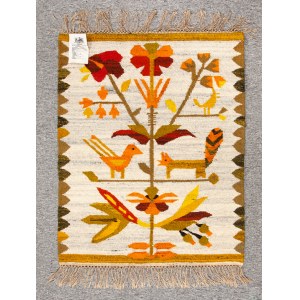 Jolanta OWIDZKA (1927 - 2020), Chytruski foxes fleece kilim, Pilsko Cooperative.