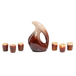 Set of honey glasses with decanter, Cooperative Millennium