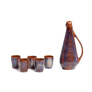 Beverage set for five with carafe, Artistic Ceramics Stanislaw Wiza