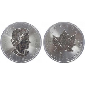 1 oz Silver Coin, 2020, 5 Dollars, KM #1601, Maple Leaf, Ag, 20 ks