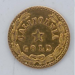 California Gold 1860, malý žeton, 10 mm, 0,21g, zlato?, blíže neurčeno, Au?,