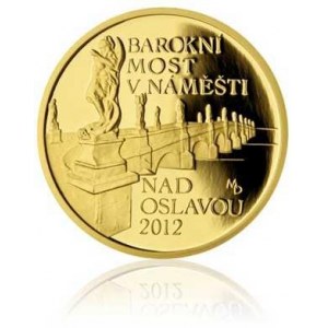 5000 Kč 2012 Barokní most v Náměšti nad Oslavou, kapsle, orig. etue, certifikát, Au,