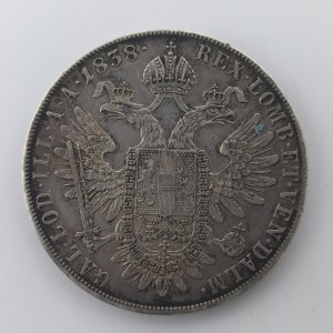 1 Tolar 1838, škr., hranky, 27.96g, Ag,