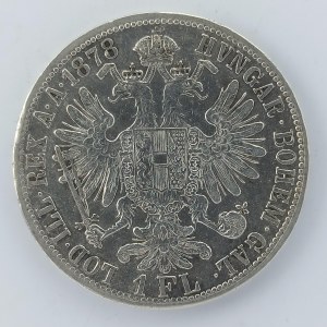 1 Zlatník 1878 bz, hranky, Ag,