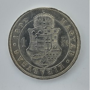 1 Zlatník 1892 KB, vzácnější 'R', hranky, sbírk., Ag,