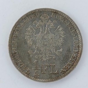 1/4 Zlatník 1860 B, Ag,