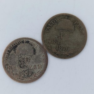 10 Krejcar 1869, 1870 oba KB, Ag, 2 ks