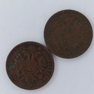 1 Krejcar 1858 M, 1860 A, Cu, 2 ks