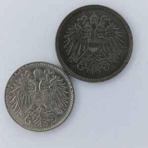 20 Haléř 1916 Fe, 10 Haléř 1893 Ni, 2 ks