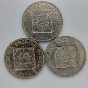 10 Kč 1930, 1931, 1932, Ag, 3 ks