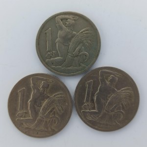1 Koruna 1929 2x, 1937, CuNi, 3 ks