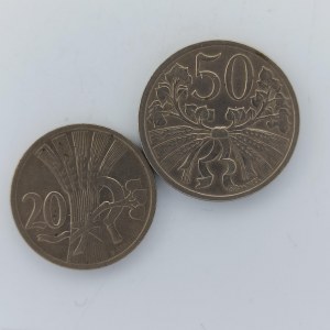 50 Haléř 1921, 20 Haléř 1921, Ni, 2 ks