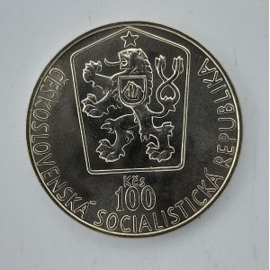 100 Kčs 1985 MS hokej, sbírk., Ag,