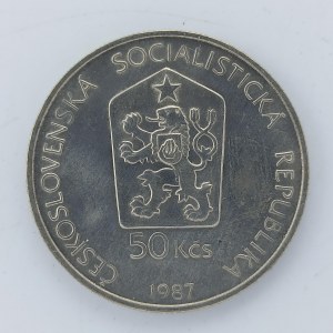 50 Kčs 1987 Kůň Převalského, varianta nedoražené nohy, 'R', Ag,