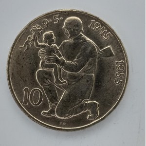 10 Kčs 1955, nep. rys., hry., Ag,