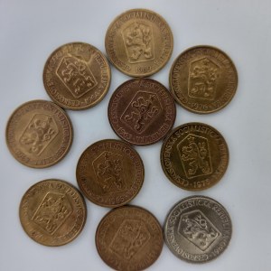 1 Kčs 1963, 1964, 1966, 1967, 1969, 1970 ,1971, 1975, 1976, 1980, 10 ks