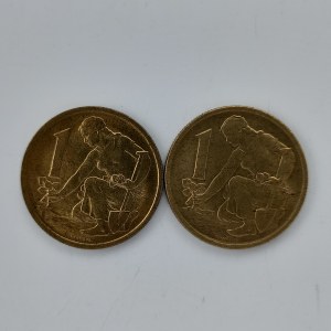 1 Kčs 1976, 1977, sbírk., 2 ks