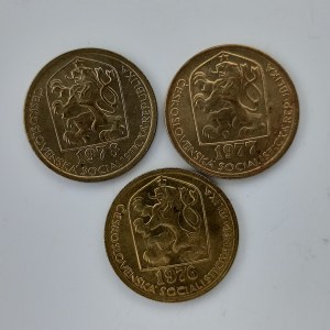 20 Haléř 1976, 1977, 1978, CuZnNi, 3 ks