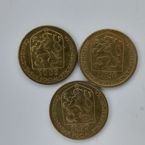 20 Haléř 1979, 1980, 1985, CuZnNi, 3 ks