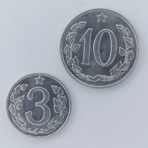10 Haléř 1969, 5 Haléř 1963, sbírkové, Al, 2 ks