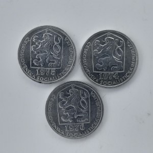 10 Haléř 1974, 1975, 1976, AlMg, 3 ks