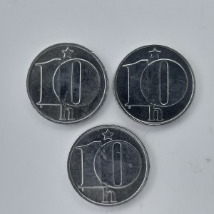 10 Haléř 1976, 1977, 1978, AlMg, 3 ks