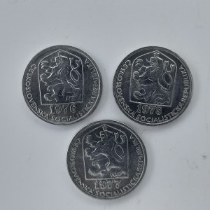 10 Haléř 1976, 1977, 1978, AlMg, 3 ks