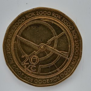 20 Koruna 2000, orloj, Nov.CZ11,