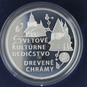 10 euro 2010 Drevené chrámy v slovenskej časti karpatského oblúka - Svetové kultúrné dedičstvo, etue, cert., Ag,