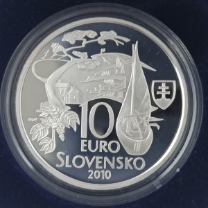 10 euro 2010 Martin Kukučín - 150. výročie narodenia, etue, cert., Ag,