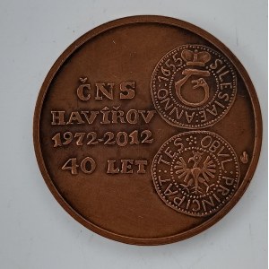 ČNS Havířov AE med. 1972-2012, 40 let pobočky, Cu 12.5g, 31mm, Fou1.A9/4b, Cu,