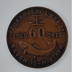ČNS Havířov AE med. Uher Jaroslav 1955-2015, Cu 14g, 31mm, Fou2.D226/1b, Cu,
