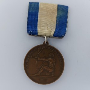 Švédsko, lukostřelecá medaile 2. místo, STOCKHOLMS IDROTTS-SÄLLSKAP 1900, sig. Aug. Högel, Br,