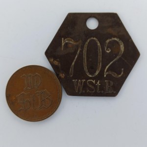 Vídeň W.ST.B. č. 702, 36mm, díra, WstB 1938, 21mm, 2 ks