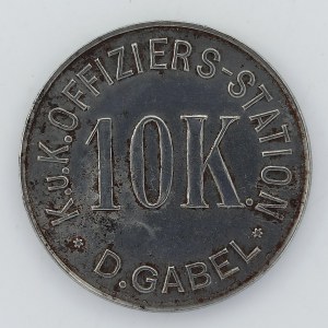 D. Gabel (Německé Jablonné) - 10 K. K.u.K. OFFIZIERS STATION, 25mm, 3,58g, škr., Fe,