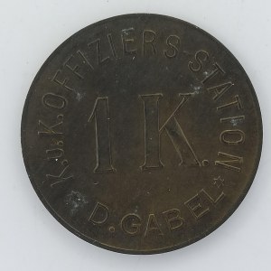 D. Gabel (Německé Jablonné) - 1 K. K.u.K. OFFIZIERS STATION, 25mm, 3,66g, Zn,