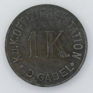D. Gabel (Německé Jablonné) - 1 K. K.u.K. OFFIZIERS STATION, 25mm, 3,66g, Zn,