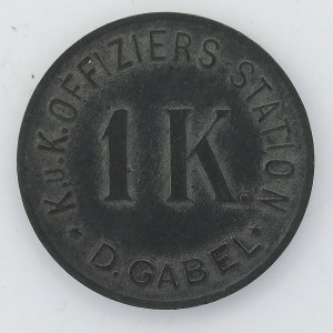 D. Gabel (Německé Jablonné) - 1 K. K.u.K. OFFIZIERS STATION, 25mm, 3,85g, Zn,